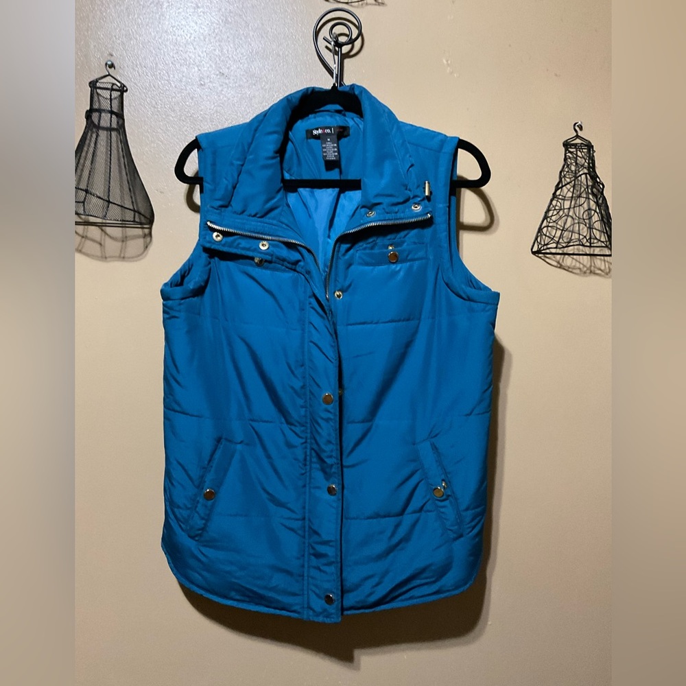 Style & Co. Teal Puffed Vest